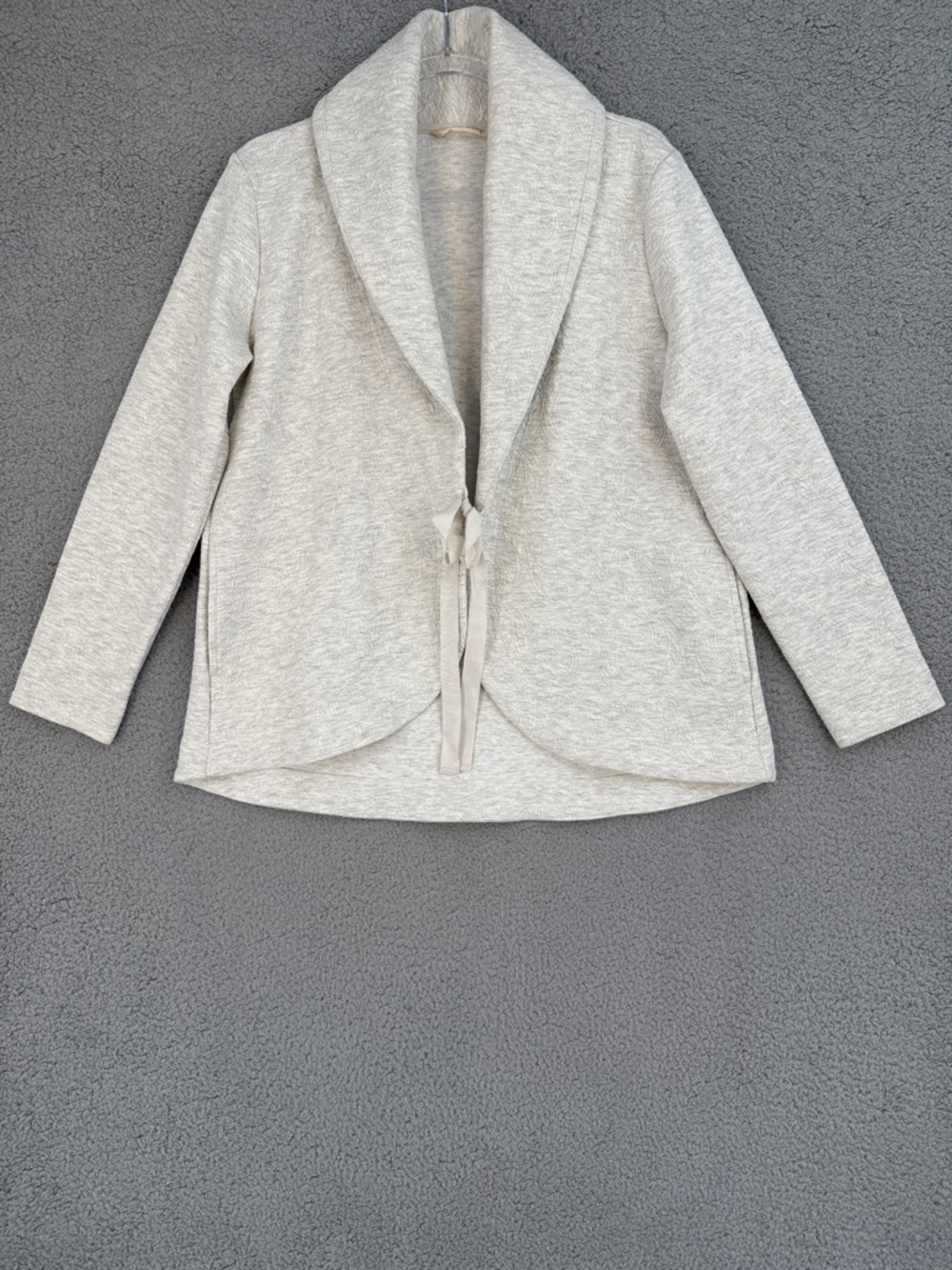 Soft Surroundings Quilted open front cardigan jacket women’s Medium Light Gray